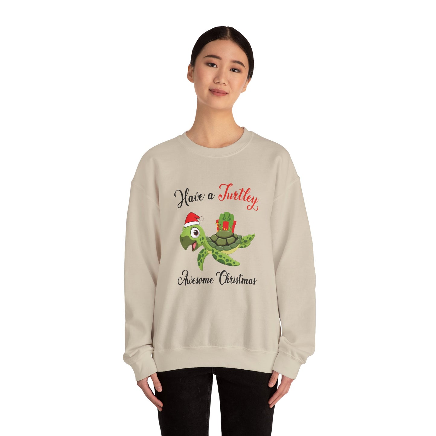 Unisex Crewneck Sweatshirt - Have a Turtley Awesome Christmas