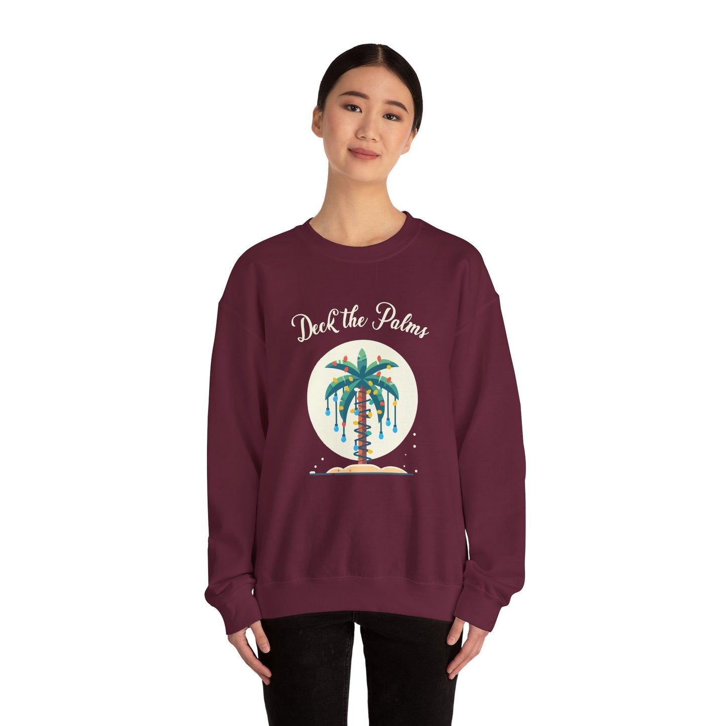 Unisex Crewneck Sweatshirt - Deck the Palms Design