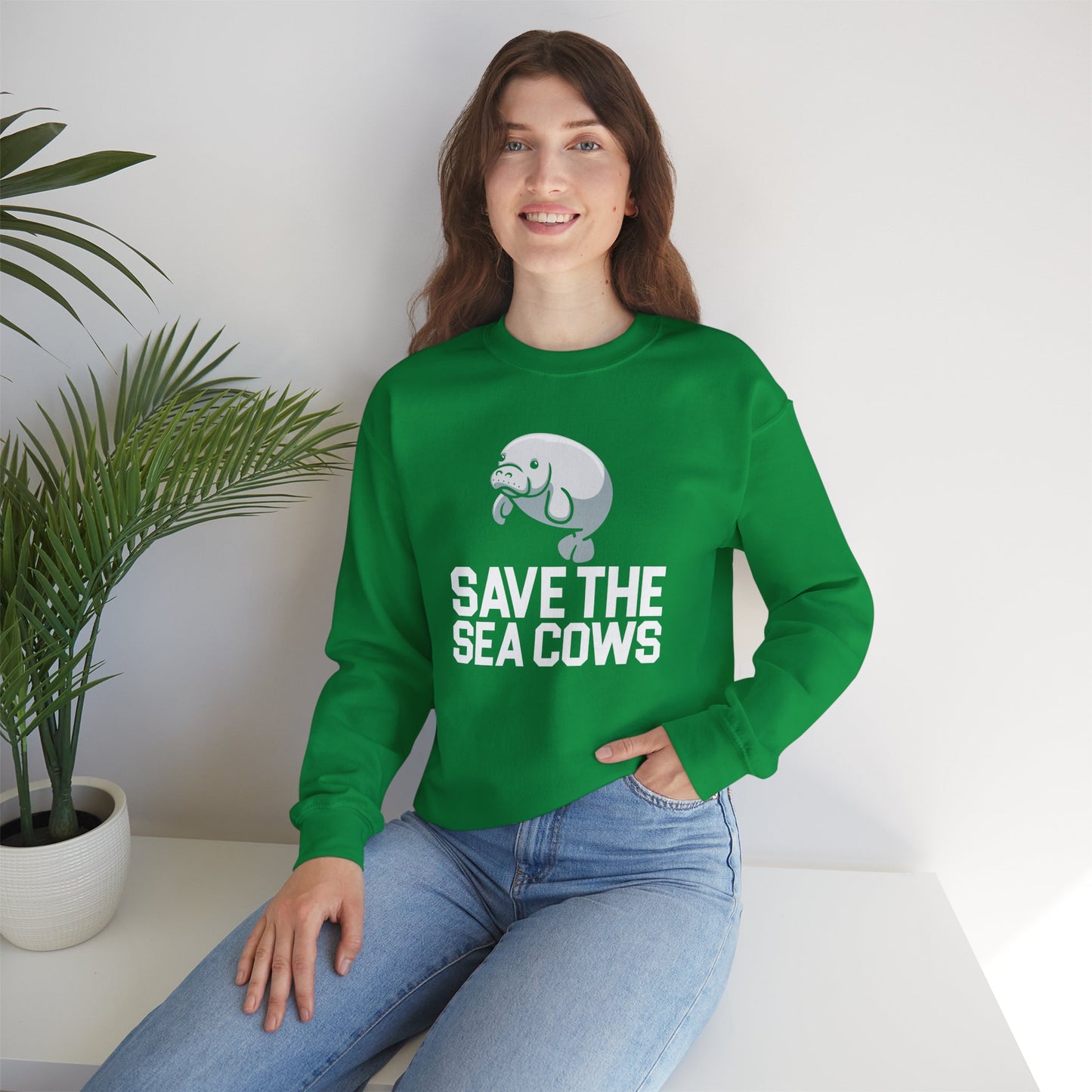 Save the Sea Cows (Manatees) Crew Neck Sweatshirt
