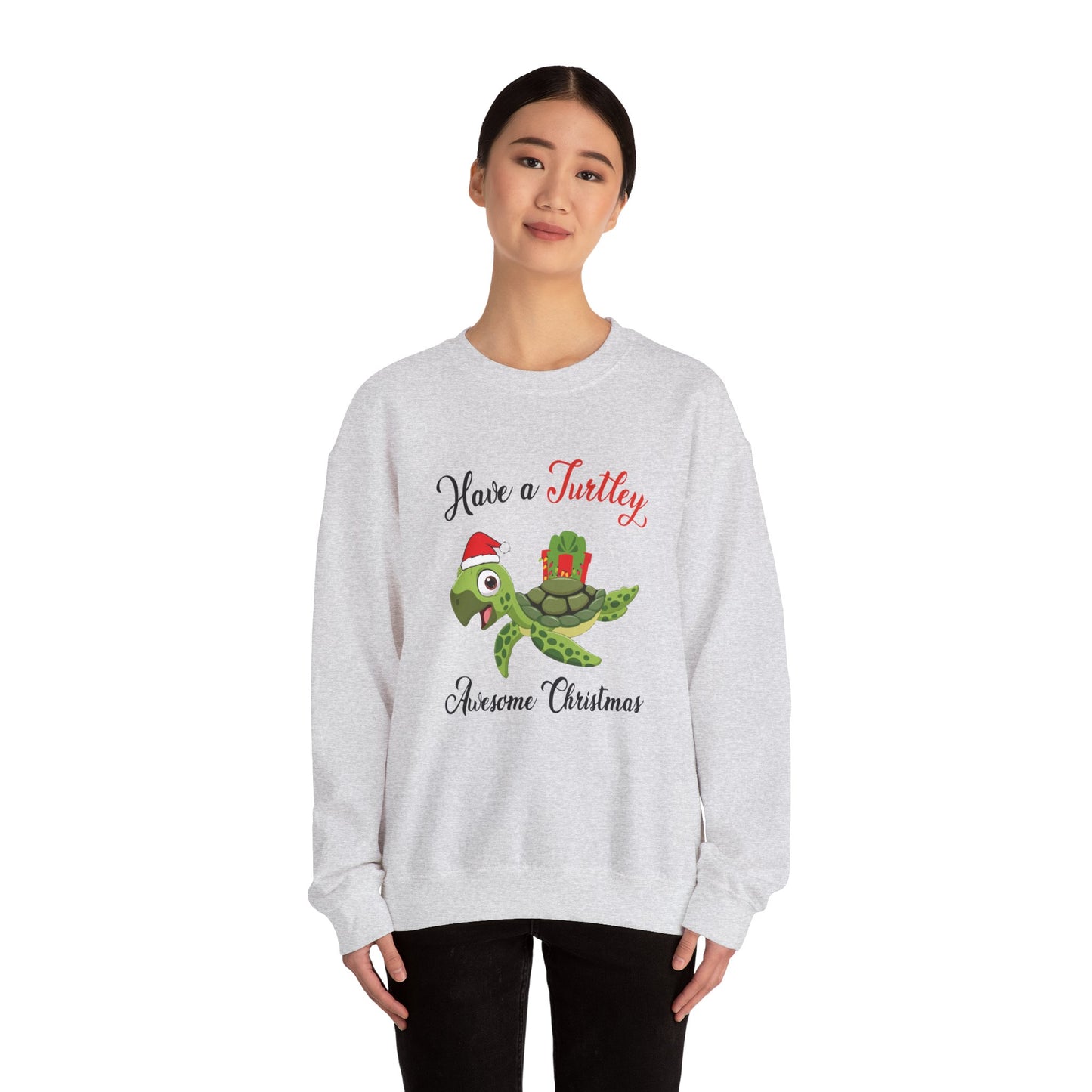 Unisex Crewneck Sweatshirt - Have a Turtley Awesome Christmas