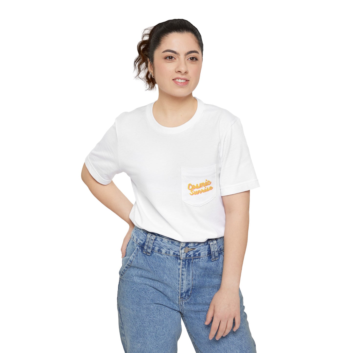 Cosmic Sunrise- Unisex Pocket T-shirt