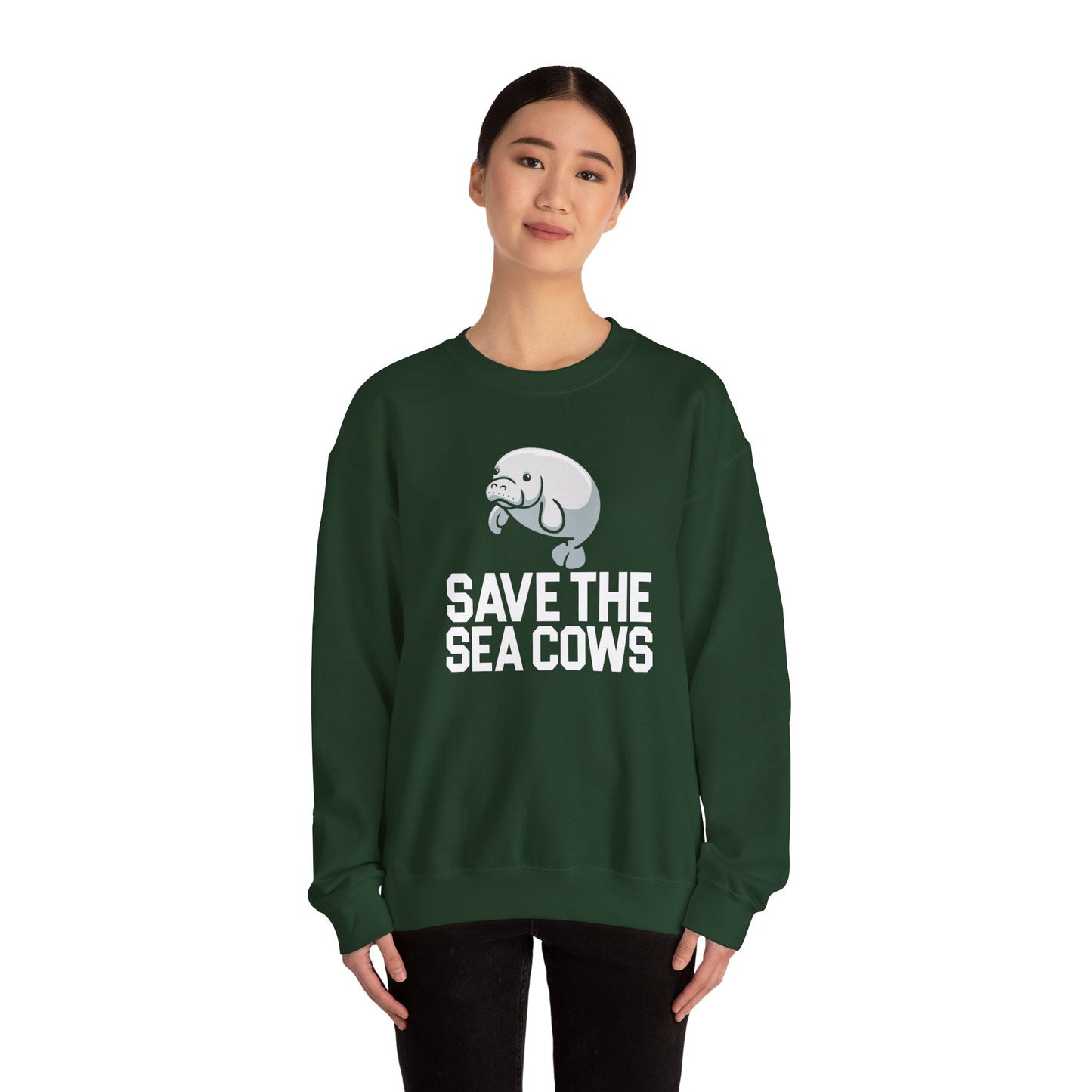 Save the Sea Cows (Manatees) Crew Neck Sweatshirt