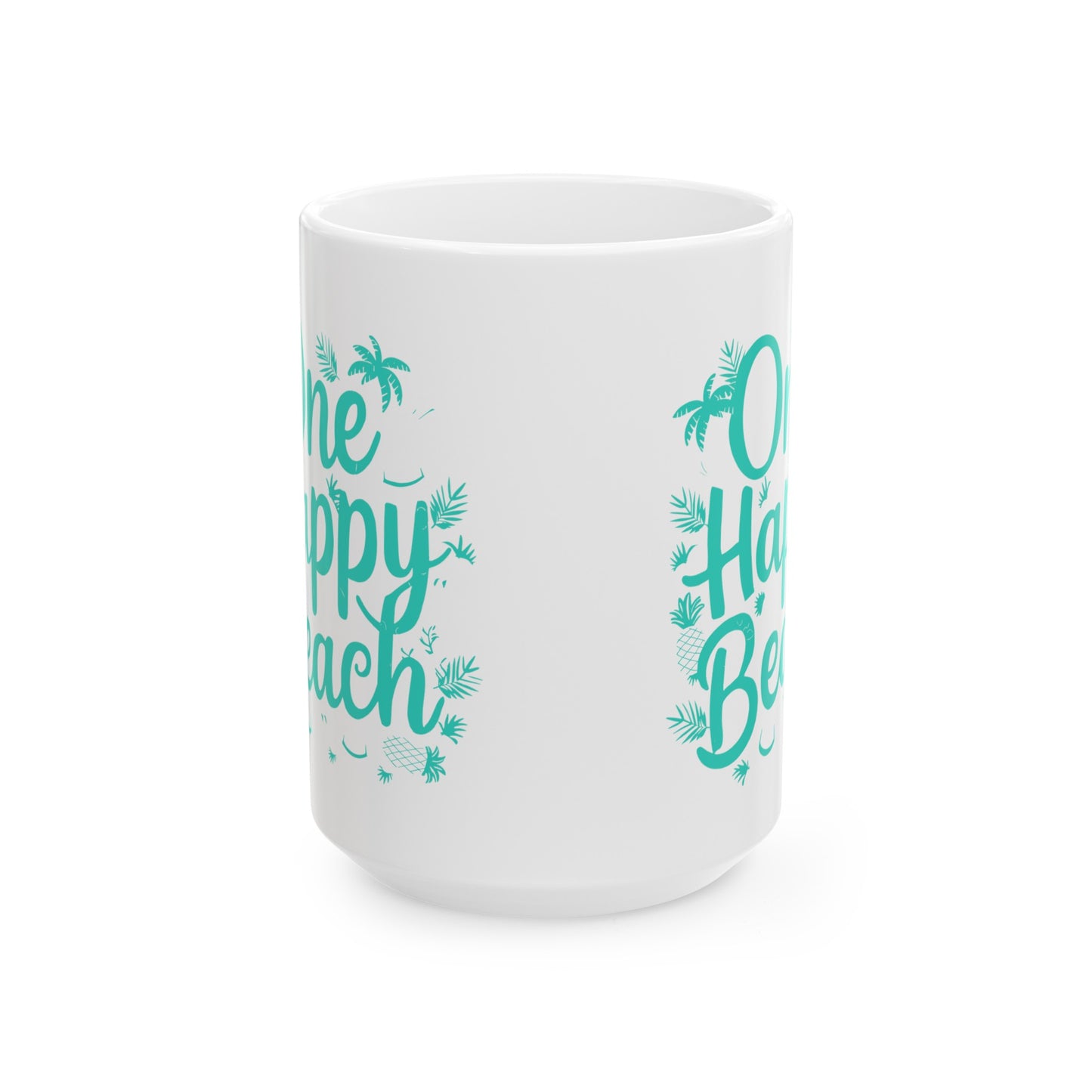 One Happy Beach Ceramic Mug, (11oz, 15oz)