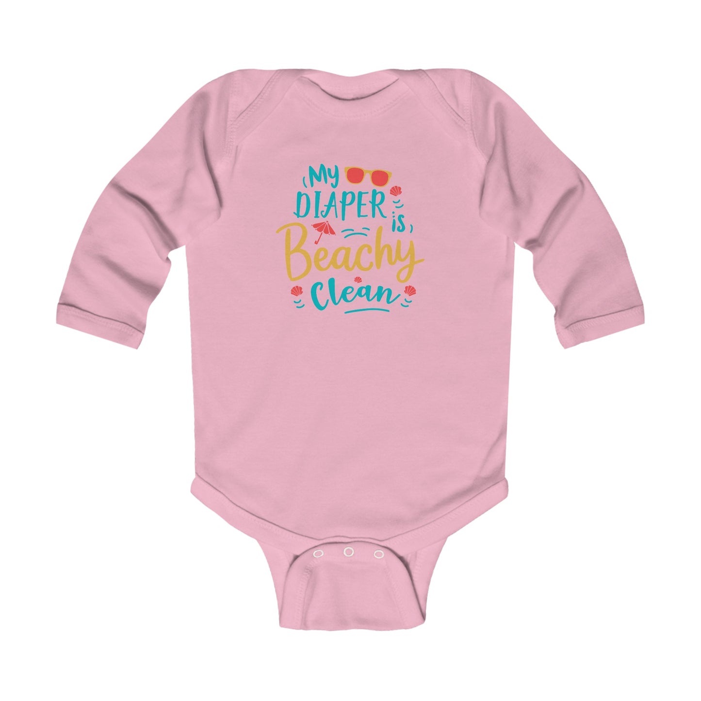"My Diaper is Beachy Clean" Infant Long Sleeve Bodysuit