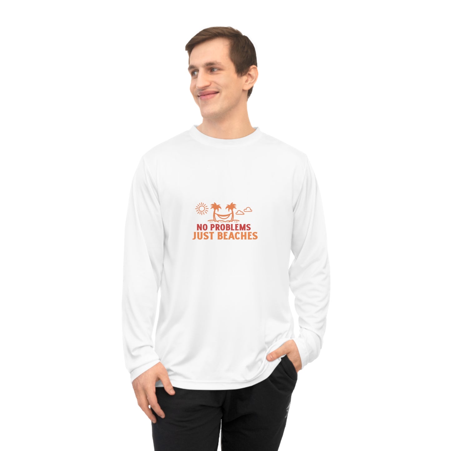 No Problems Just Beaches Performance Long Sleeve Shirt