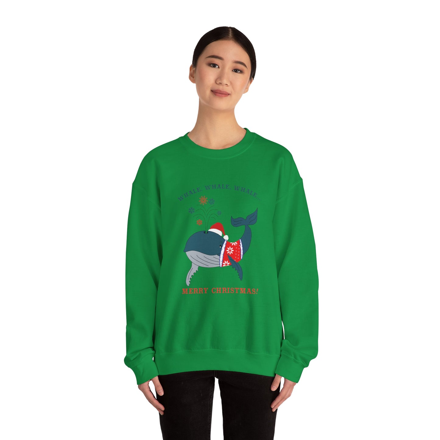 Unisex Crewneck Sweatshirt - Whale Whale Whale, Merry Christmas