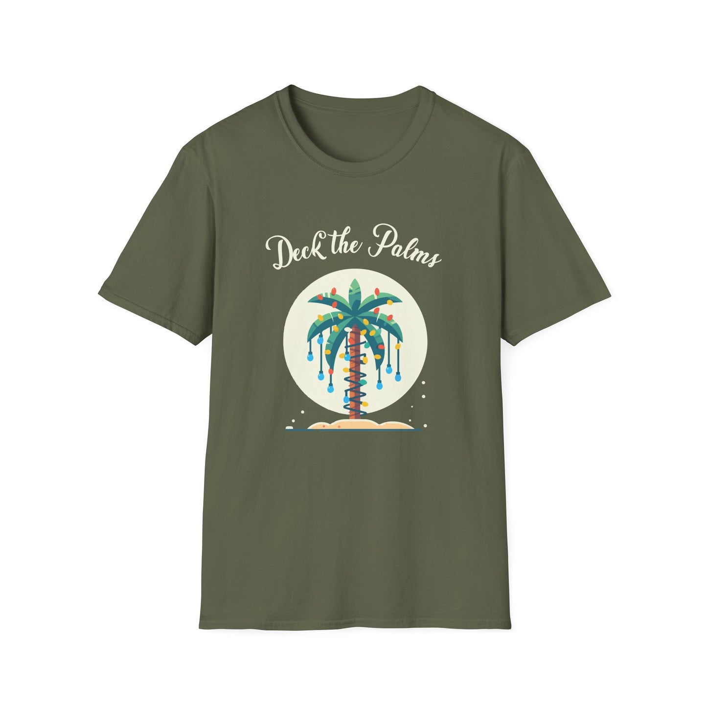 Deck the Palms T-Shirt - Festive Holiday Beachwear