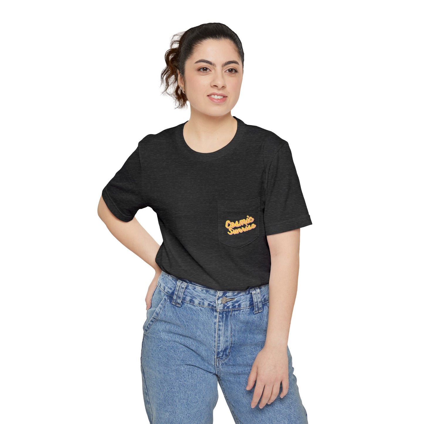 Cosmic Sunrise- Unisex Pocket T-shirt
