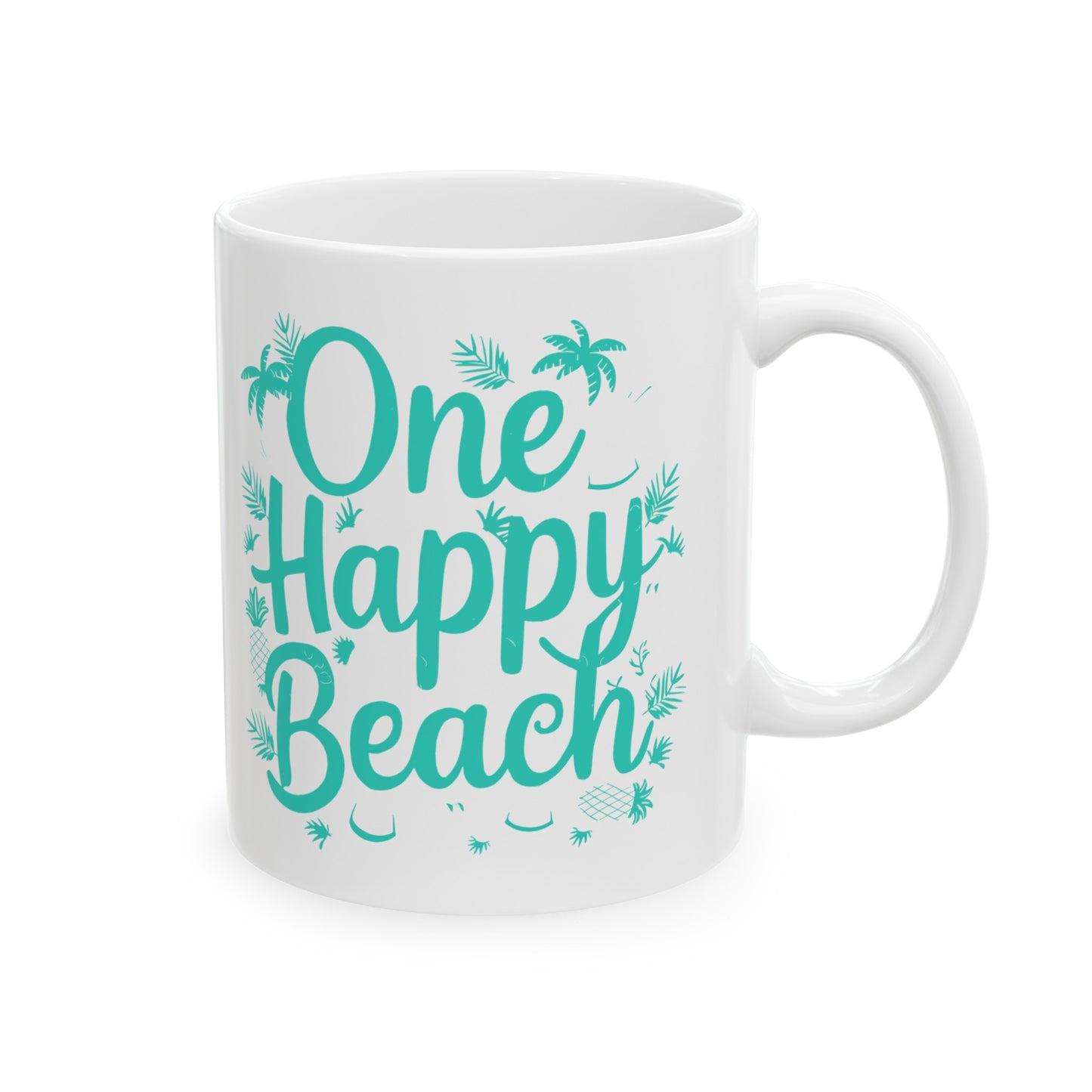 One Happy Beach Ceramic Mug, (11oz, 15oz)