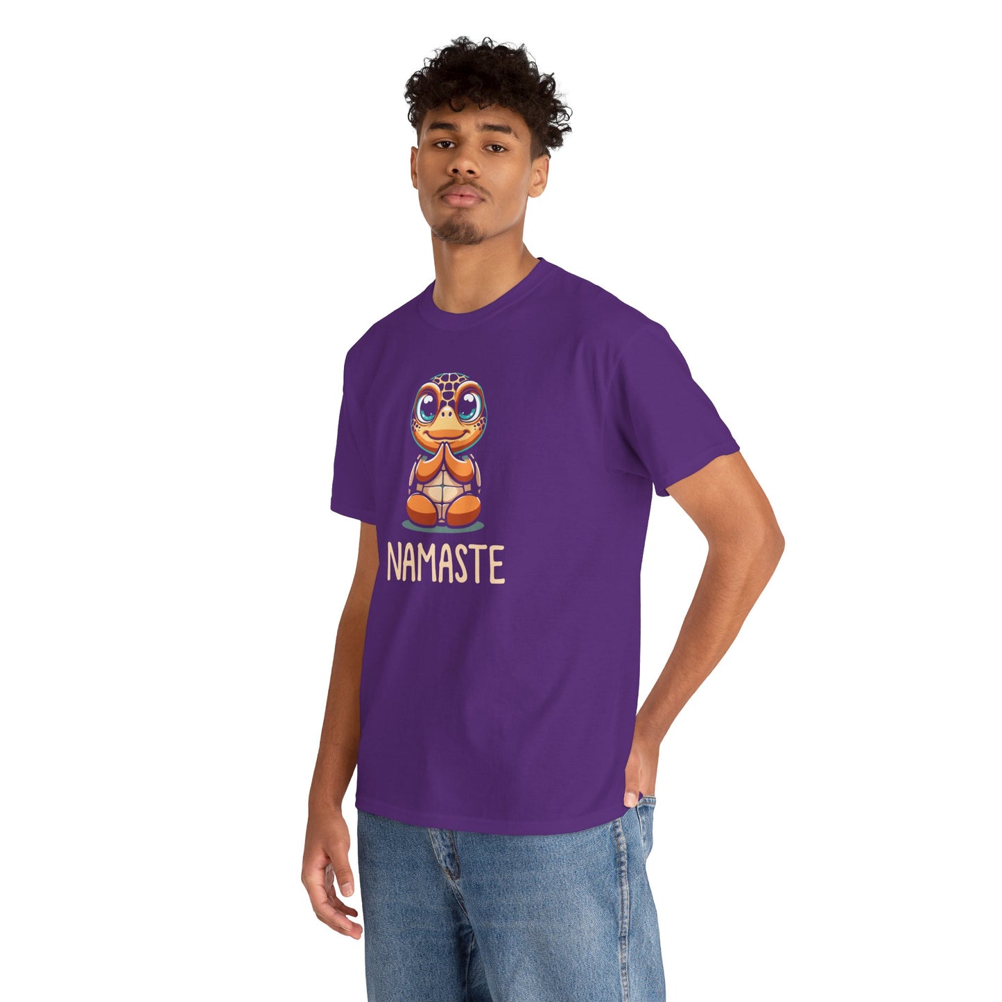 Sea Turtle Yoga Namaste - Unisex Cotton Tee Shirt