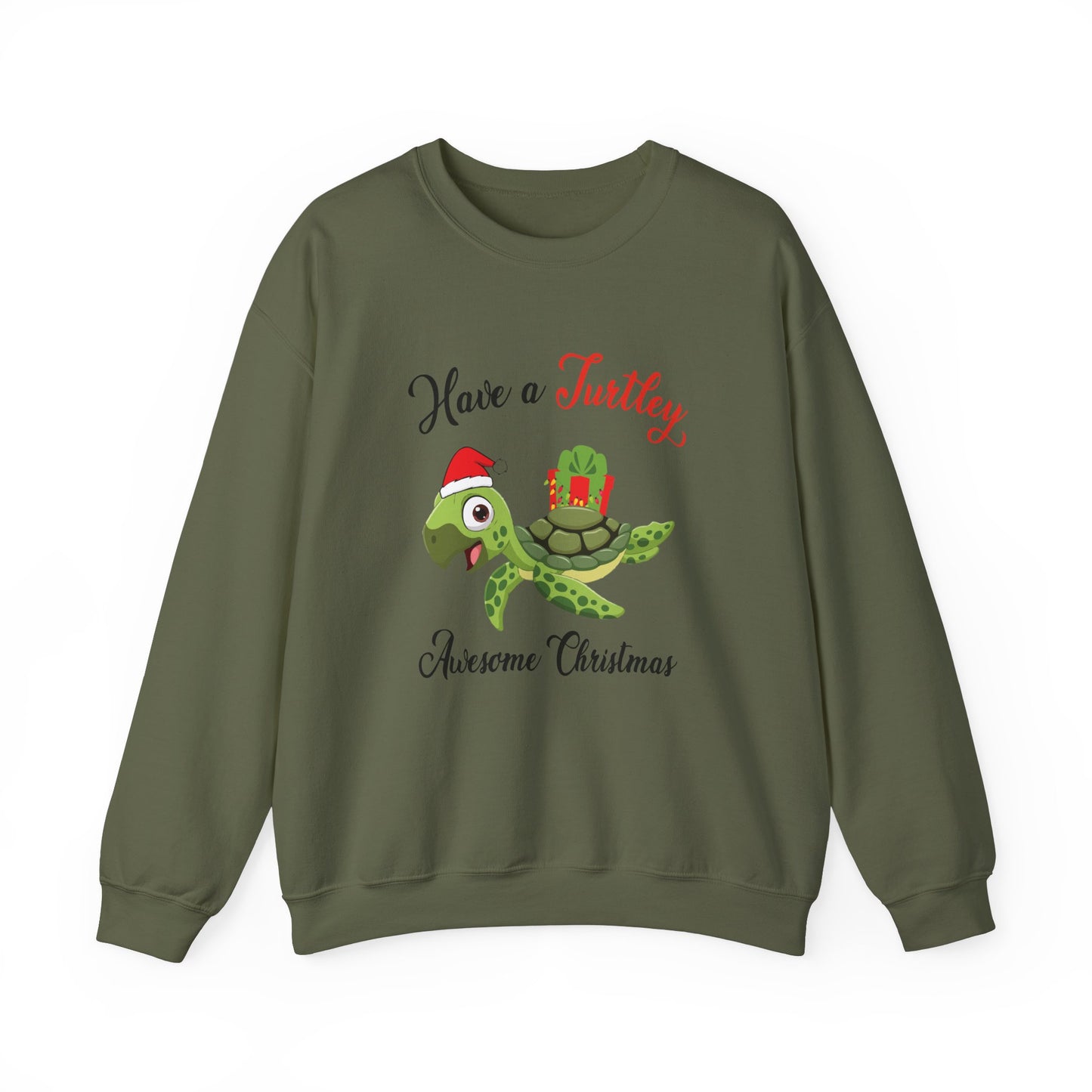 Unisex Crewneck Sweatshirt - Have a Turtley Awesome Christmas