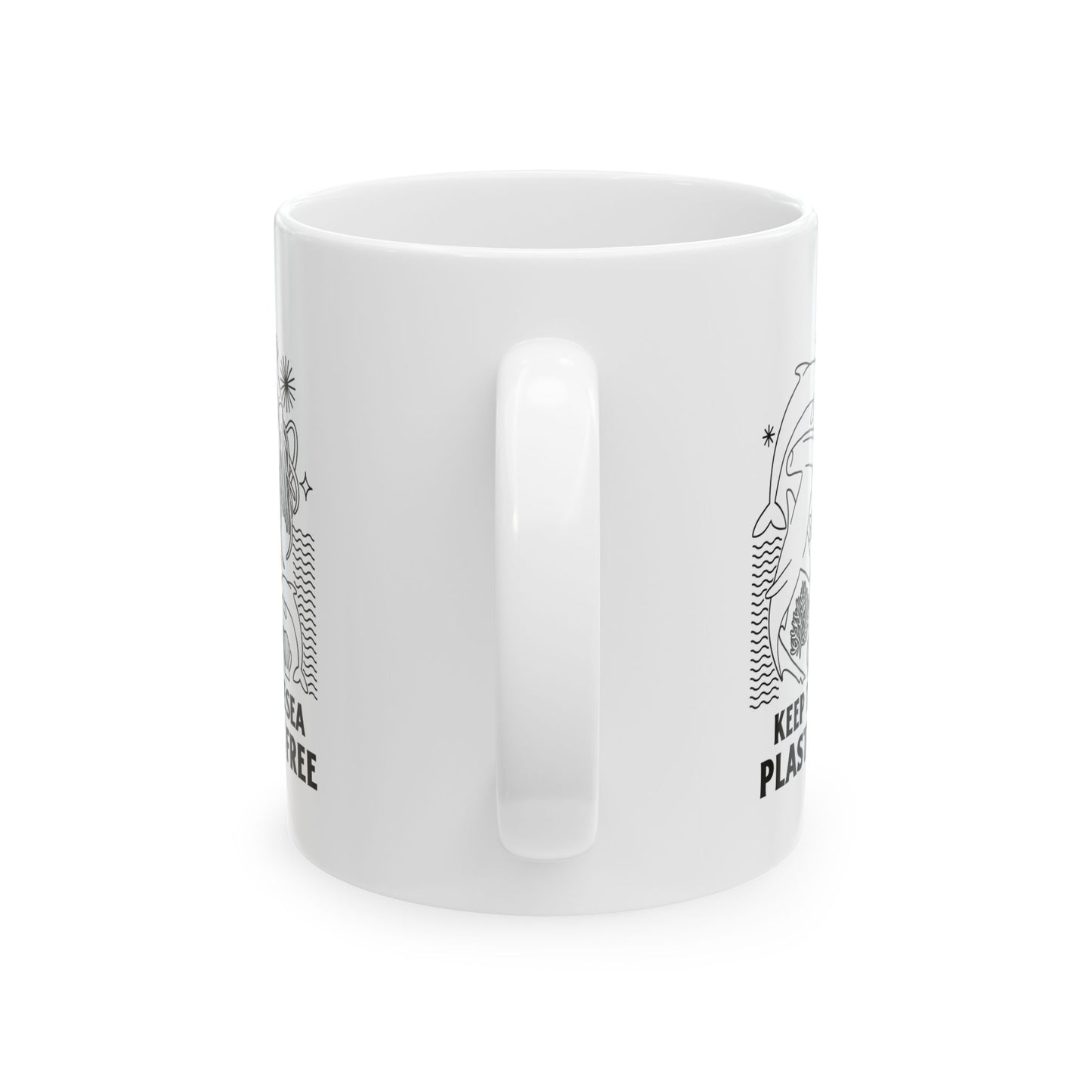 Keep the Sea Plastic Free Ceramic Mug, (11oz, 15oz)