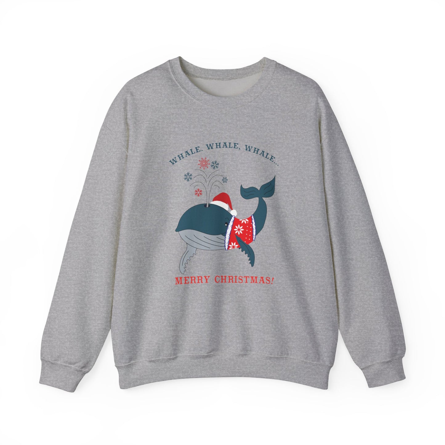 Unisex Crewneck Sweatshirt - Whale Whale Whale, Merry Christmas
