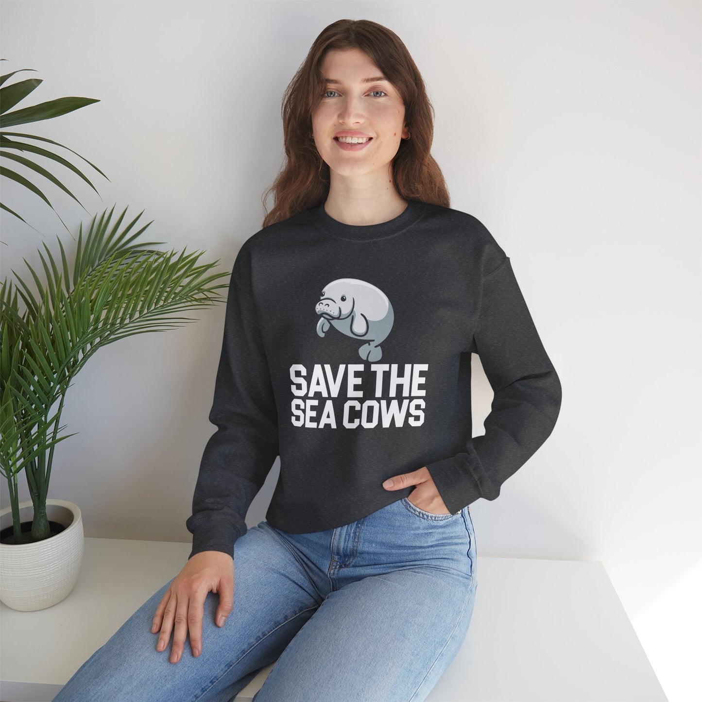 Save the Sea Cows (Manatees) Crew Neck Sweatshirt