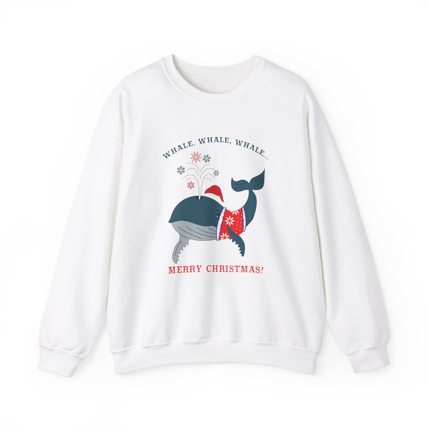 Unisex Crewneck Sweatshirt - Whale Whale Whale, Merry Christmas