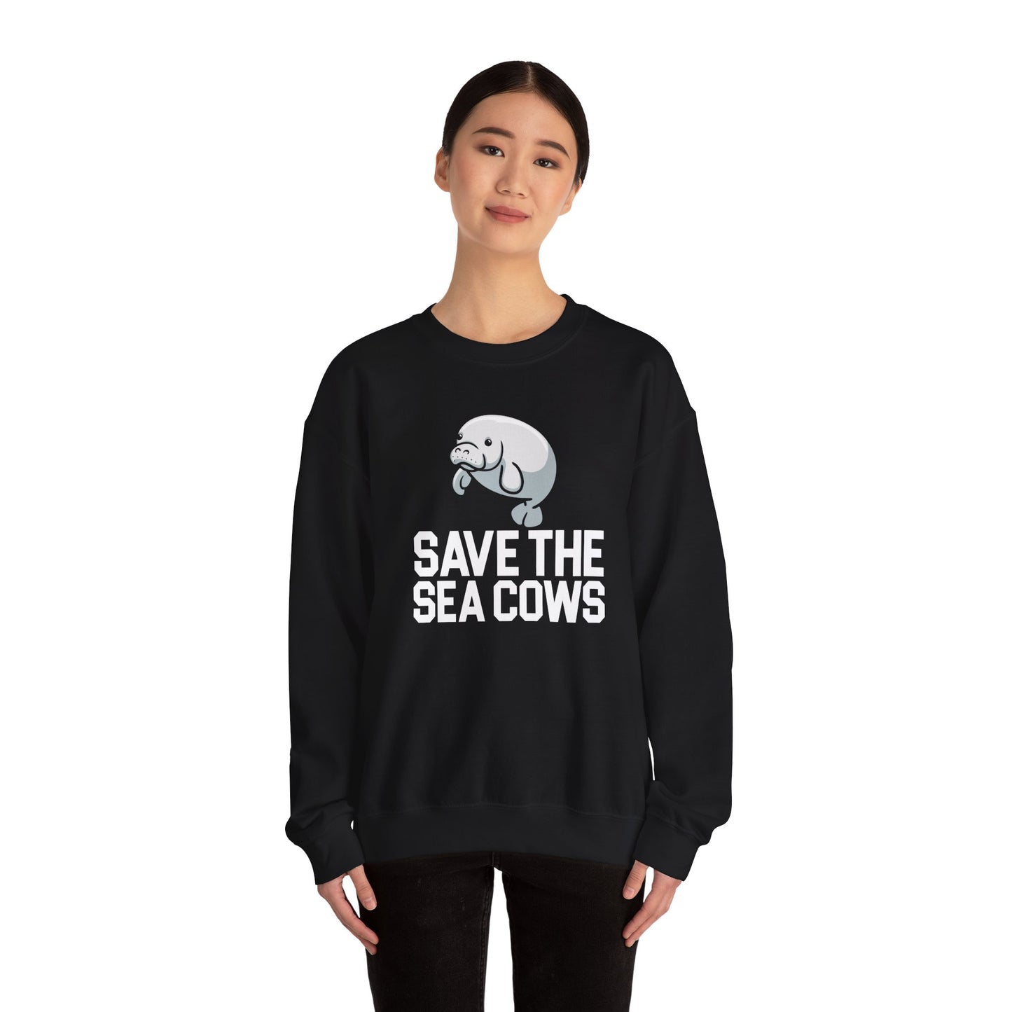 Save the Sea Cows (Manatees) Crew Neck Sweatshirt