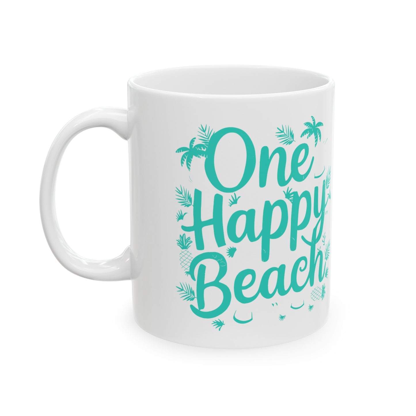 One Happy Beach Ceramic Mug, (11oz, 15oz)