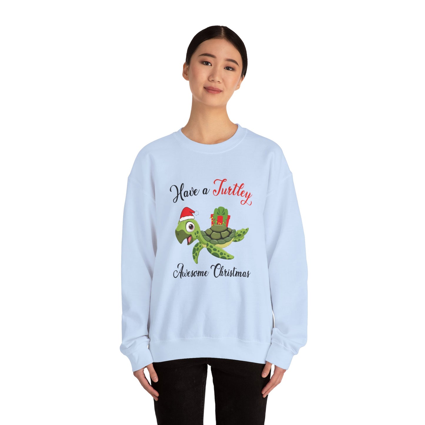 Unisex Crewneck Sweatshirt - Have a Turtley Awesome Christmas