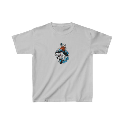Rock on Skeleton Riding Shark Kids T-Shirt