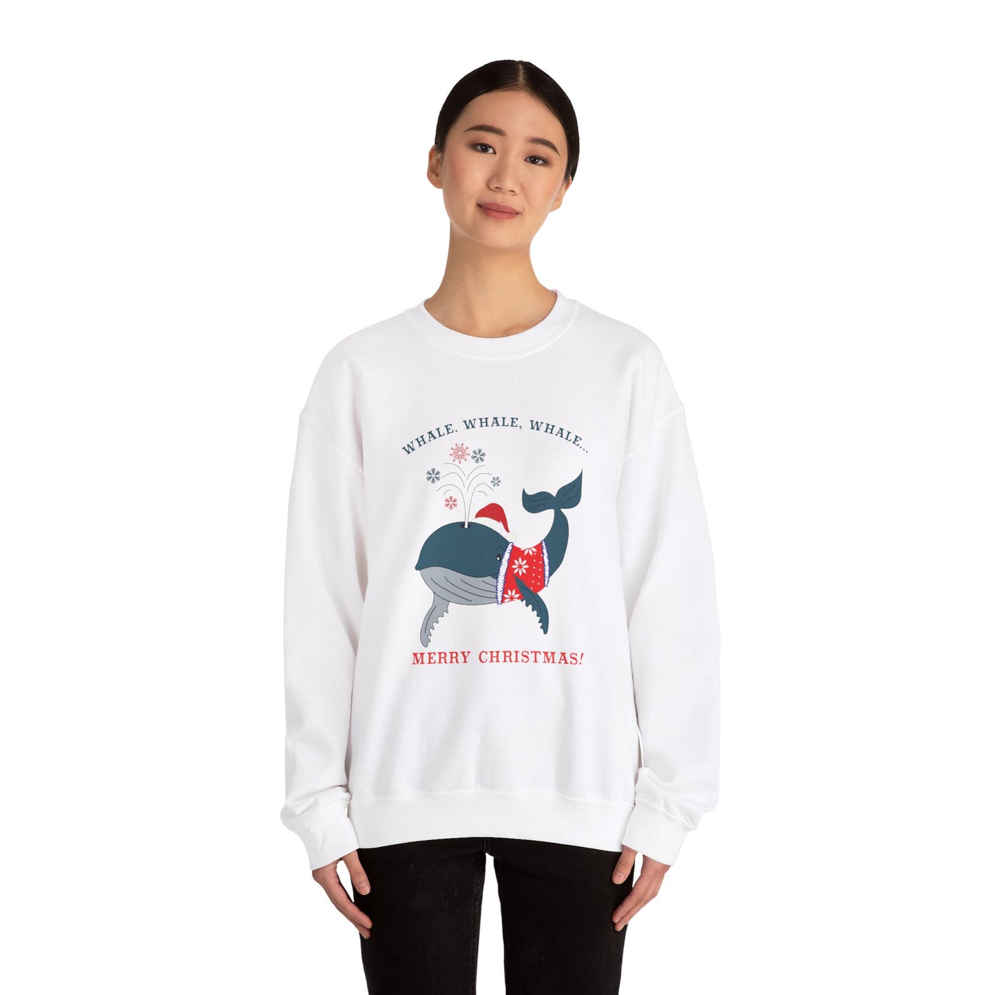 Unisex Crewneck Sweatshirt - Whale Whale Whale, Merry Christmas