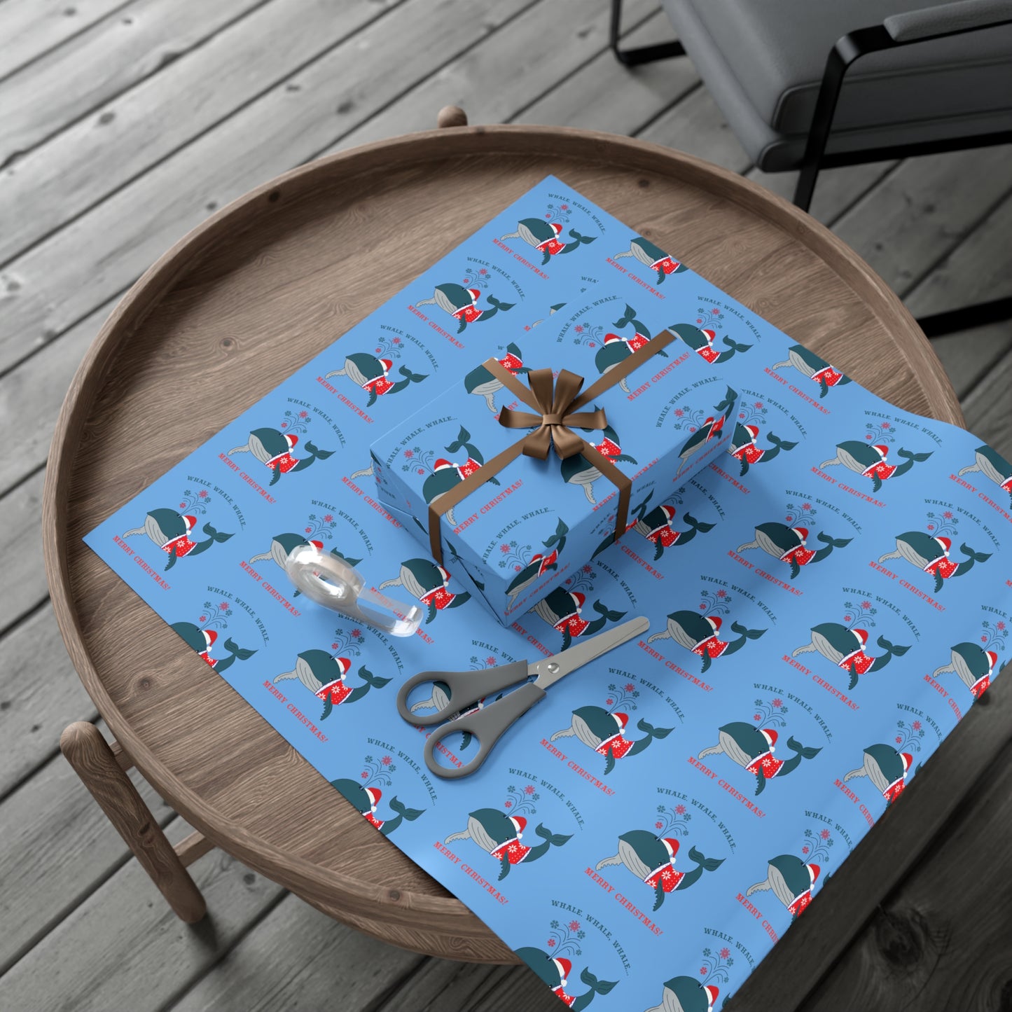 Holiday Gift Wrap - Whale Whale Whale, Merry Christmas