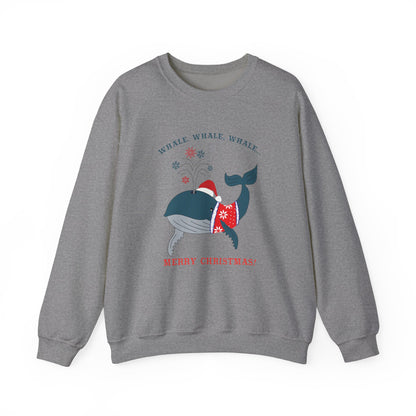 Unisex Crewneck Sweatshirt - Whale Whale Whale, Merry Christmas