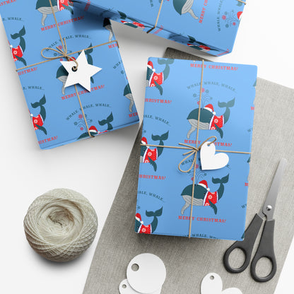 Holiday Gift Wrap - Whale Whale Whale, Merry Christmas