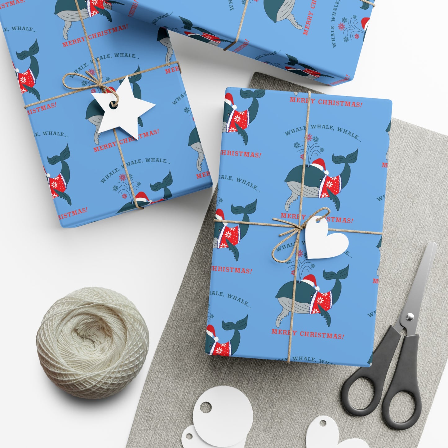 Holiday Gift Wrap - Whale Whale Whale, Merry Christmas