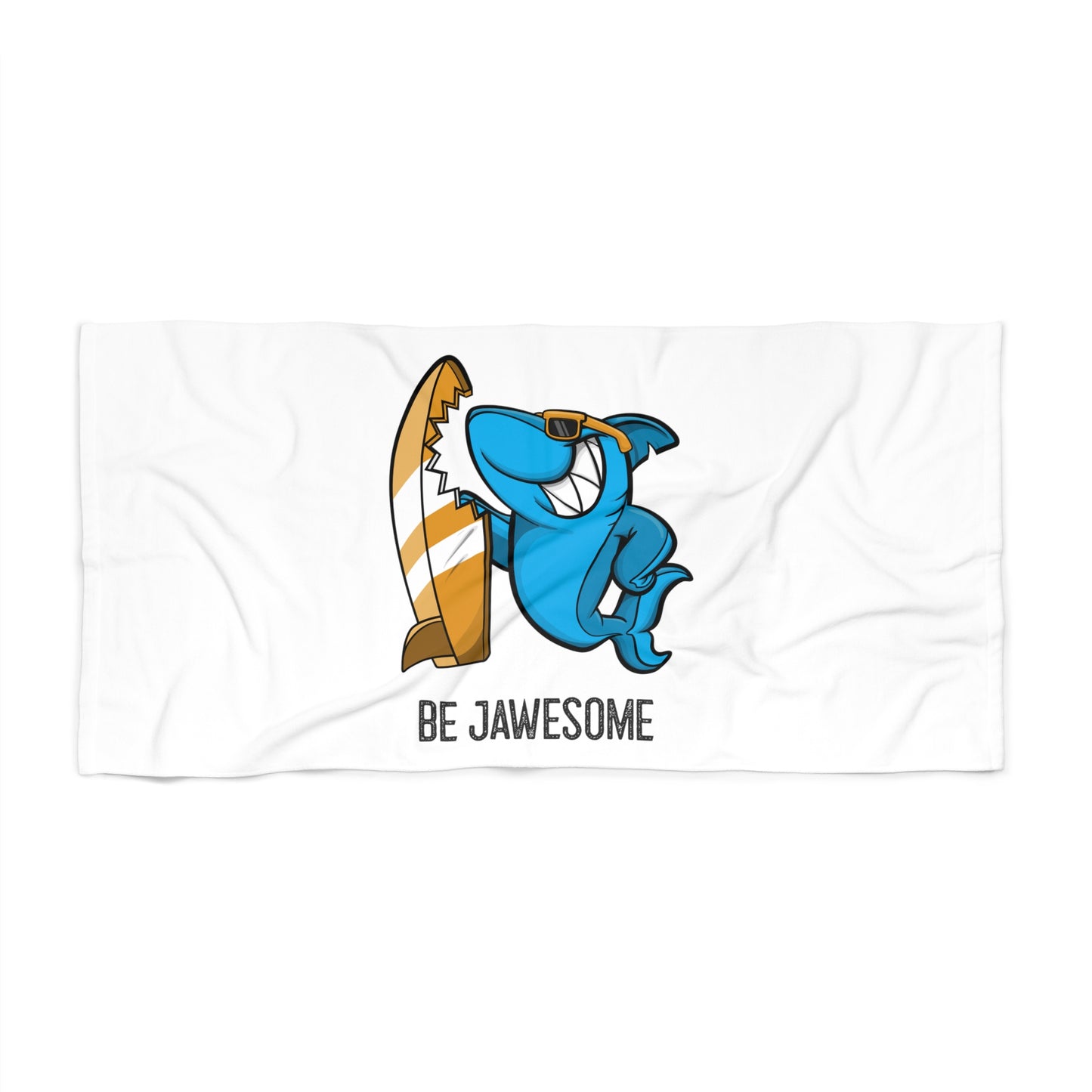 Be Jawesome (Shark Surfing) Beach Towel