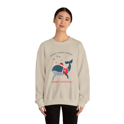 Unisex Crewneck Sweatshirt - Whale Whale Whale, Merry Christmas