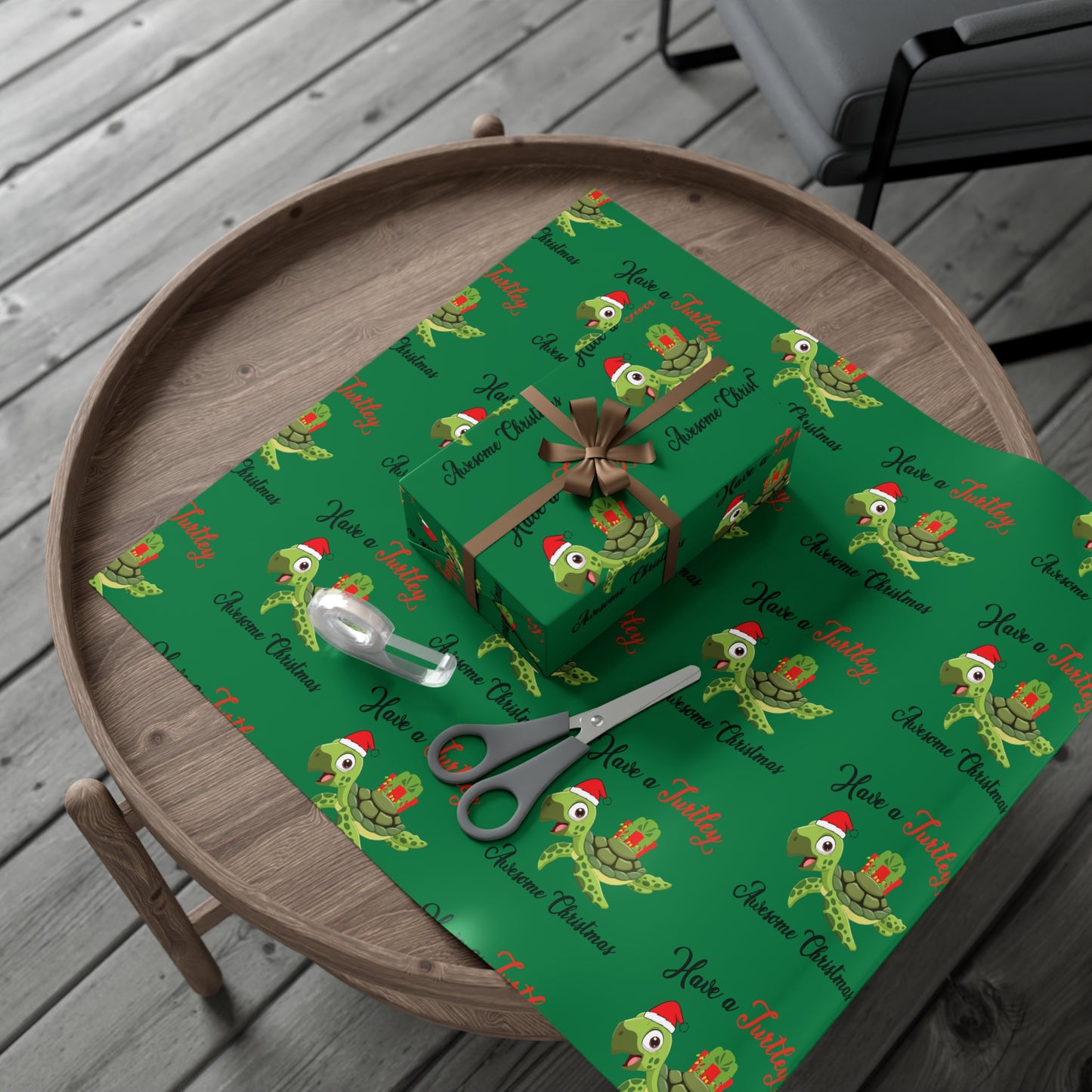 Holiday Gift Wrap - Have a Turtley Awesome Christmas