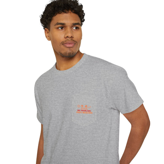 No Problems Just Beaches Pocket Tee