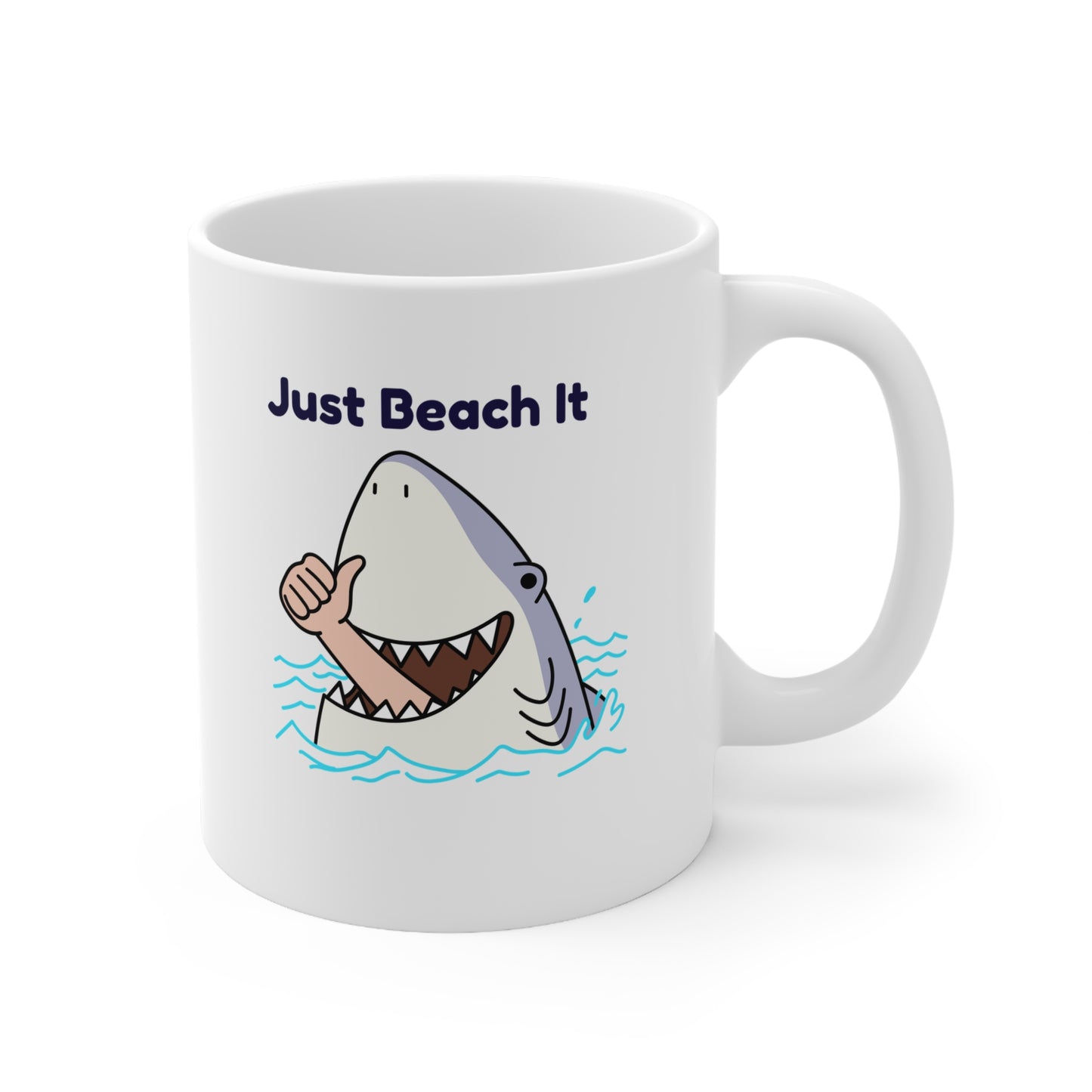 Just Beach It White Ceramic Mug, 11oz