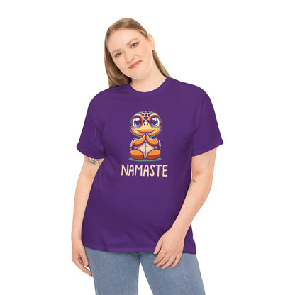 Sea Turtle Yoga Namaste - Unisex Cotton Tee Shirt