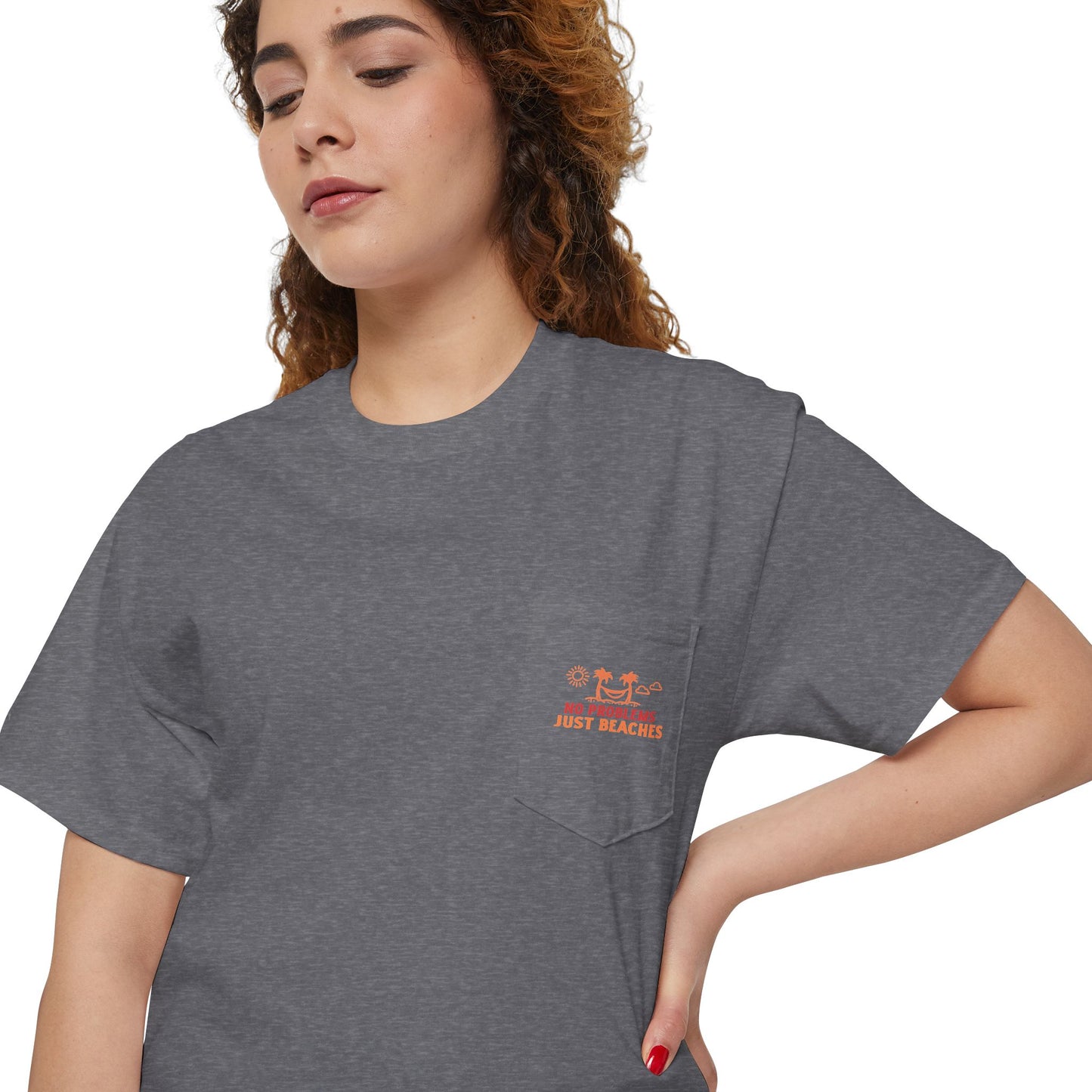 No Problems Just Beaches Pocket Tee