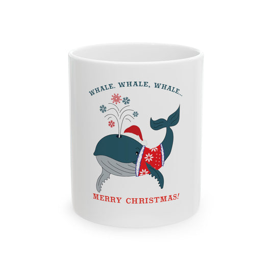 Ceramic Coffee Mug - Whale Whale Whale, Merry Christmas