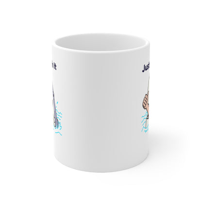 Just Beach It White Ceramic Mug, 11oz