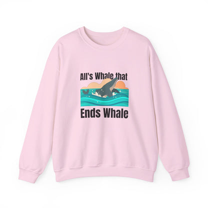 All's Whale That Ends Whale Crewneck Sweatshirt