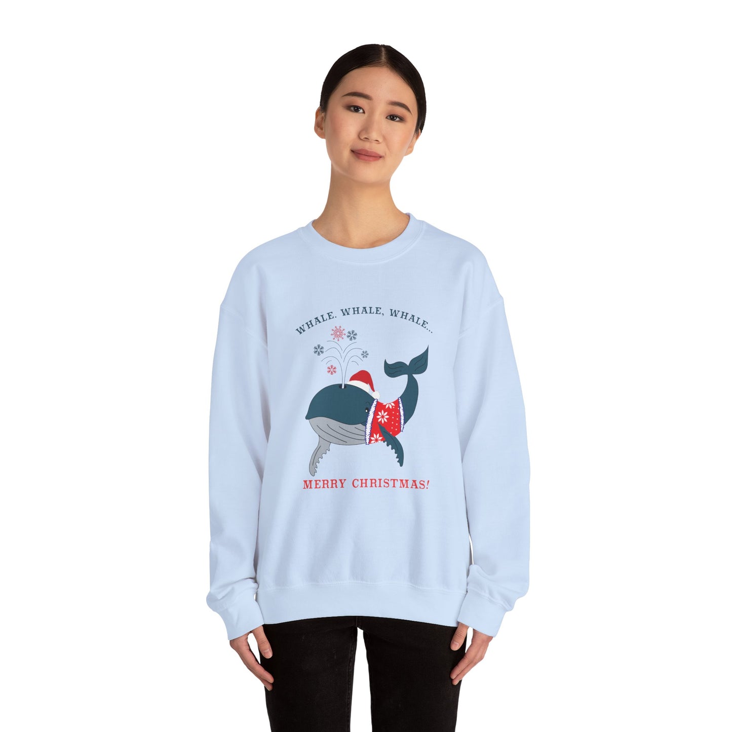 Unisex Crewneck Sweatshirt - Whale Whale Whale, Merry Christmas