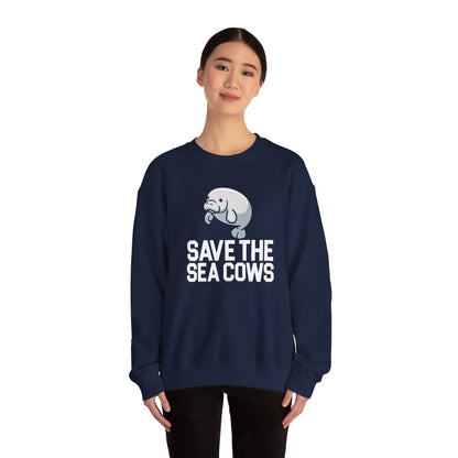 Save the Sea Cows (Manatees) Crew Neck Sweatshirt