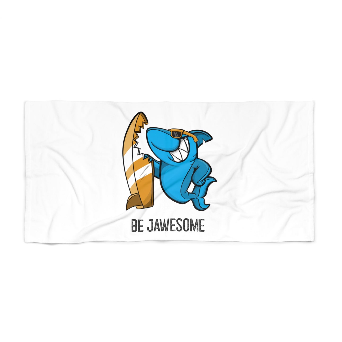 Be Jawesome (Shark Surfing) Beach Towel