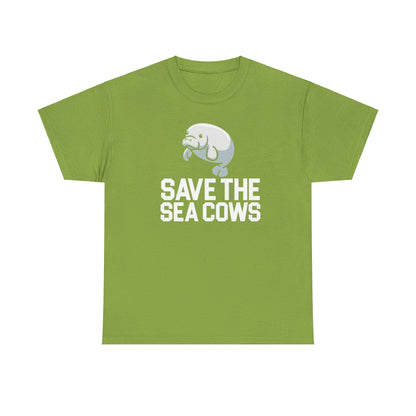 Save the Sea Cows! (Manatees) -Unisex Heavy Cotton Tee