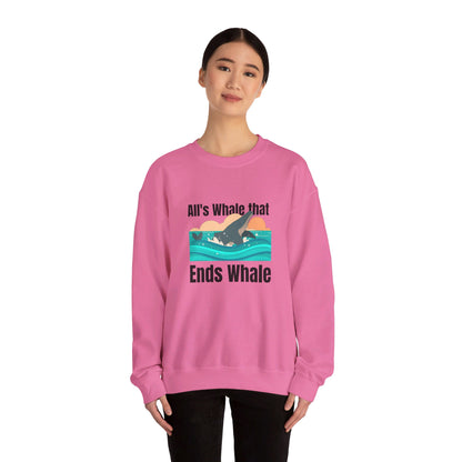 All's Whale That Ends Whale Crewneck Sweatshirt