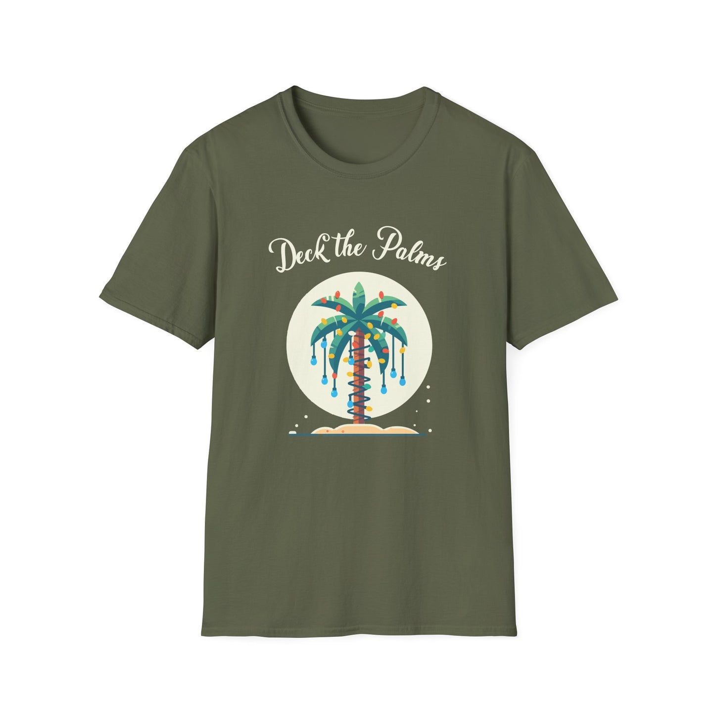 Deck the Palms T-Shirt - Festive Holiday Beachwear