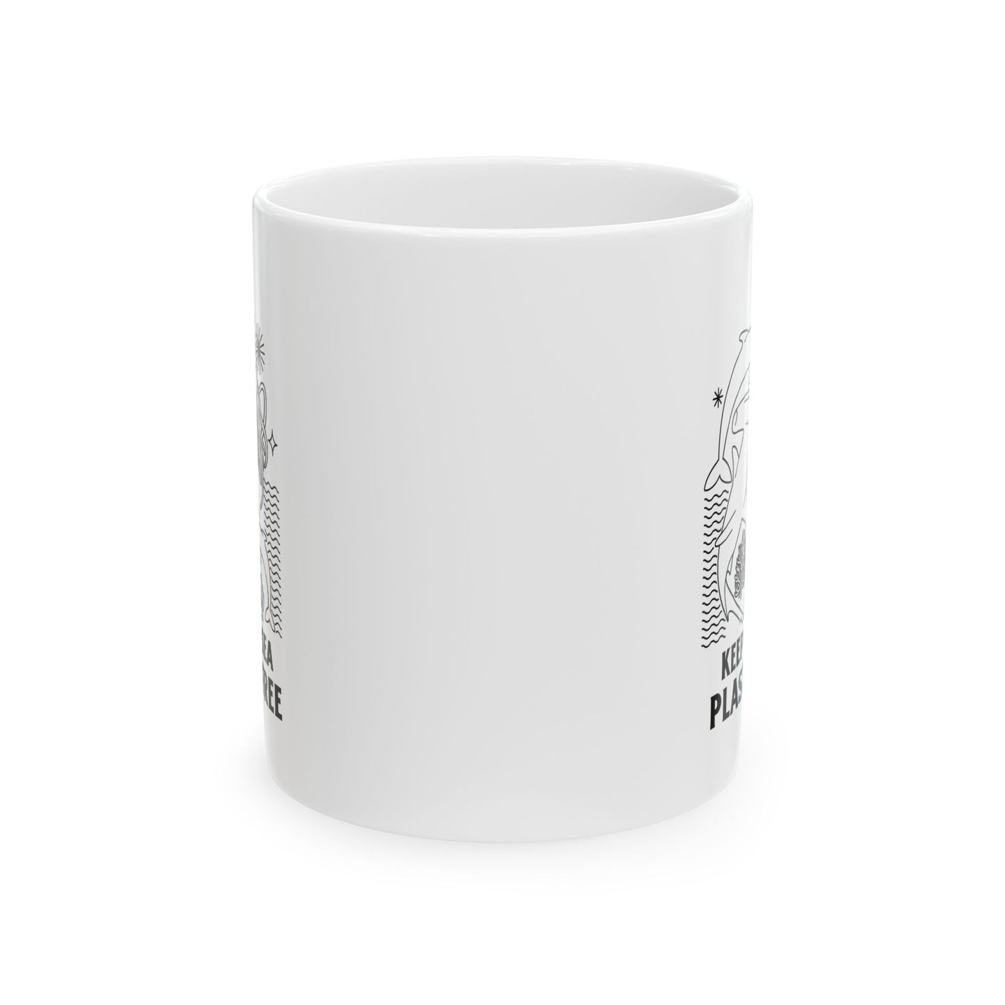 Keep the Sea Plastic Free Ceramic Mug, (11oz, 15oz)