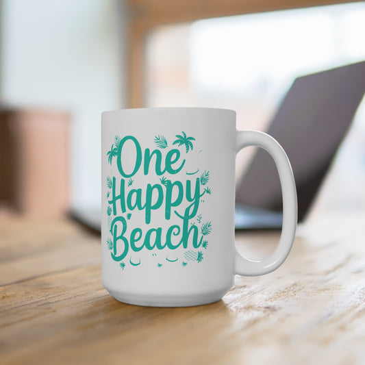 One Happy Beach Ceramic Mug, (11oz, 15oz)