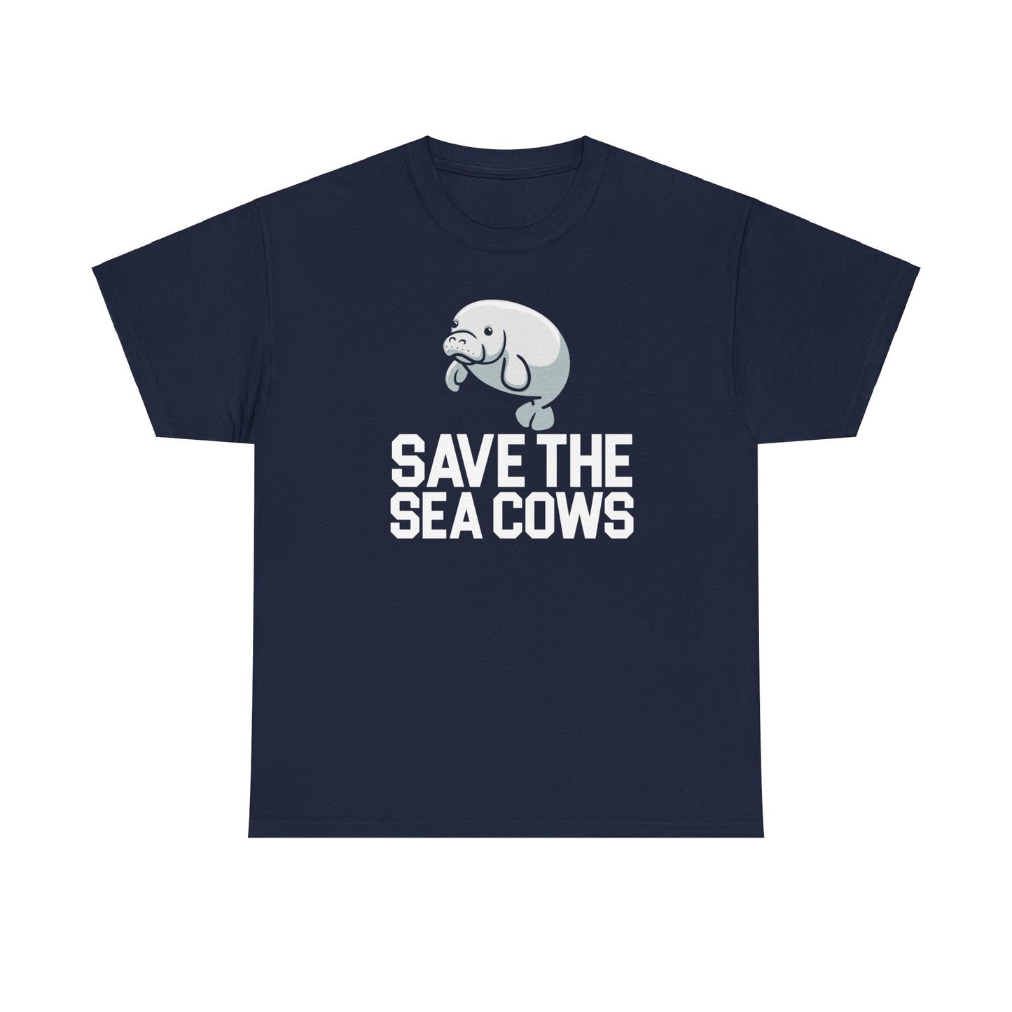 Save the Sea Cows! (Manatees) -Unisex Heavy Cotton Tee