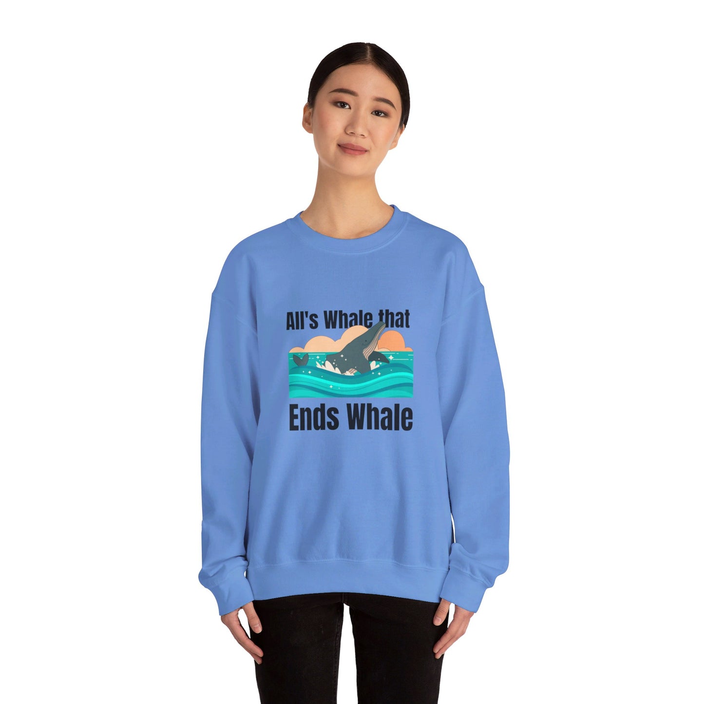 All's Whale That Ends Whale Crewneck Sweatshirt