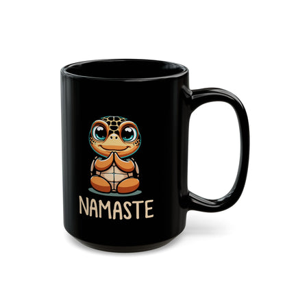 Sea Turtle Namaste- Black Coffee Mug 11oz