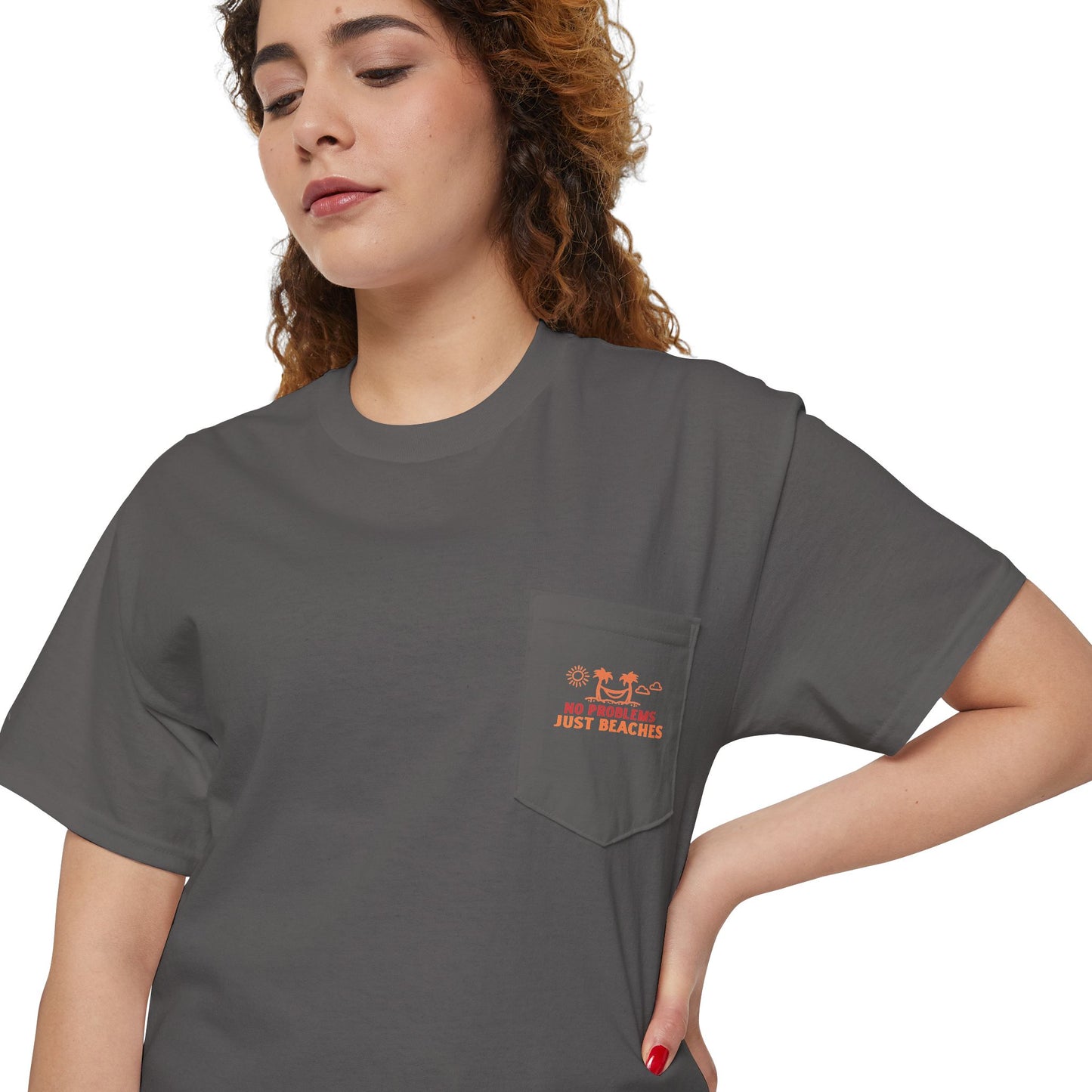 No Problems Just Beaches Pocket Tee